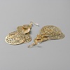 Teardrop with Flower Alloy Chandelier Earrings EJEW-WH0010-38G-2