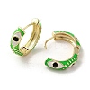 Horse Eye Real 18K Gold Plated Brass Hoop Earrings EJEW-Q797-07G-05-2