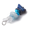 Gradient Color Natural Quartz Crystal & Natural Aquamarine & Natural Lapis Lazuli & Synthetic Turquoise Chip Beaded Pendants PALLOY-JF02790-02-4