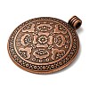 Tibetan Style Flat Round with Flower Alloy Big Pendants TIBEP-Q056-15R-NR-3