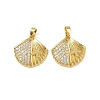 Brass Micro Pave Cubic Zirconia Pendants KK-C093-07G-1