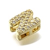 Brass Micro Pave Cubic Zirconia Letter Multi-Strand Links KK-D295-32G-14-2