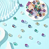 60Pcs 6 Colors Two Tone Transparent Spray Painted Acrylic Beads ACRP-YW0001-14-4