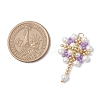 Glass Seed Beaded Flower Pendants PALLOY-MZ00827-03-2