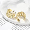 Ion Plating(IP) 304 Stainless Steel C-Shaped Stud Earrings for Women EJEW-A119-15G-3