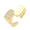 Clear Cubic Zirconia Bypass Arch Open Cuff Ring RJEW-L121-007G-1