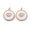 Brass Micro Pave Clear Cubic Zirconia Pendants ZIRC-Z008-13G-1