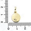 Brass Micro Pave Clear Cubic Zirconia Flat Round Charms KK-V010-25G-3