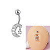 304 Stainless Steel with Crystal Rhinestone Belly Rings FS-WG2C664-06-2