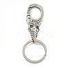 Tibetan Style 316 Surgical Stainless Steel Fittings with 304 Stainless Steel Key Ring FIND-Q101-01AS-1