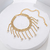 Alloy Full Crystal Rhinestone Tassel Anklets for Women FS-WG7EDD5-01-1