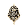 Religion Brass Micro Pave Cubic Zirconia Connector Charms KK-H529-01A-G03-1