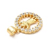 Rack Plating Brass Micro Pave Cubic Zirconia Pendants KK-K270-31G-4