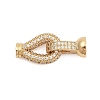 Brass Micro Pave Clear Cubic Zirconia Fold Over Clasps KK-C075-01G-1