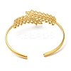 Ion Plating(IP) 304 Stainless Steel Leaf Open Cuff Bangles BJEW-L682-027G-2
