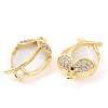 Brass Micro Pave Clear Cubic Zirconia Pendants ZIRC-F133-05G-3