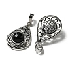 Natural Obsidian Pendants G-Q158-05P-24-2