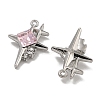 Rack Plating Alloy Rhinestone Pendants PALLOY-F312-20P-2