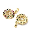 Brass Micro Pave Cubic Zirconia Pendants KK-P334-31G-2