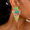 Triangle Acrylic Dangle Stud Earrings FS-WG90AB3-01-3