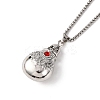 Perfume Bottle Prayer Bottle Alloy Rose Rhinestone Pendant Necklaces for Women FS-WG044F9-01-2