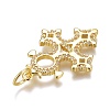 Brass Micro Pave Clear Cubic Zirconia Pendants ZIRC-O035-01G-3