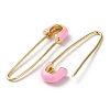 Rack Plating Real 18K Gold Plated Brass Enamel Brooch Pin Findings KK-M254-01G-04-2
