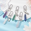 5Pcs 5 Styles Wire Wrapped Bullet Naturl Gemstone Pendant Decoraiton HJEW-JM01391-S-2