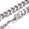 Non-Tarnish Men's 201 Stainless Steel Cuban Link Chain Necklaces NJEW-G340-22P-1