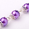 Handmade Round Glass Pearl Beads Chains for Necklaces Bracelets Making AJEW-JB00056-03-2