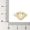 Rack Plating Brass Micro Pave Clear Cubic Zirconia Religion Heart Virgin Mary Connector Charms KK-L224-099G-04-3