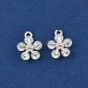 Brass Micro Pave Cubic Zirconia Charms KK-C155-04S-01-2
