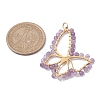 Natural Amethyst Faceted Pendants PALLOY-JF02564-02-2