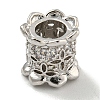 Brass Micro Pave Clear Cubic Zirconia Column European Beads KK-L215-204P-1