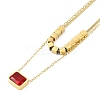 Ion Plating(IP) Golden Tone 304 Stainless Steel Pave Cubic Zirconia Rectangle Pendant Necklaces for Women NJEW-K276-09G-01-1