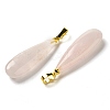 Natural Rose Quartz Pendants G-Q192-07G-02-2