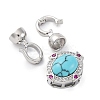 Brass Micro Pave Clear Cubic Zirconia Fold Over Clasps KK-P291-24P-2