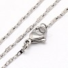 Tarnish Resistant Trendy Unisex 304 Stainless Steel Rectangle Link Chain Necklaces NJEW-M058-A-02-1