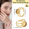 8Pcs 304 Stainless Steel Cuff Ring Settings STAS-BBC0008-13A-2