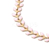 Enamel Ear of Wheat Link Chain Necklace NJEW-P220-02G-03-2