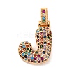 Brass Micro Pave Cubic Zirconia Pendants KK-C076-29J-G02-1