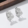 Brass Clear Cubic Zirconia Hoop Earrings EJEW-Q014-17P-1