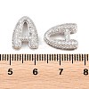 Brass Micro Pave Clear Cubic Zirconia Beads KK-D232-23P-4