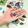 50Pcs Natural & Synthetic Mixed Gemstone Pendants G-TA0001-47-12