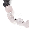 Natural Rose Quartz & Lava Rock Beads Braided Bead Bracelets for Women BJEW-JB12924-02-3
