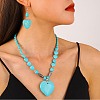 Alloy & Synthetic Turquoise Pendant Beaded Necklaces for Women FS-WGFCE16-02-1