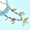 Summer Beach 304 Stainless Steel & Electroplated Natural Shell Pendant Adjustable Polyester Cord Necklaces for Women NJEW-F348-01A-G-2