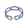 304 Stainless Steel Oval Wrap Cuff Ring RJEW-N038-093-3