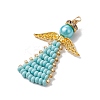 Angel Glass Seed Beads Pendants Decrotions HJEW-MZ00113-05-3