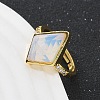 Rhombus Opalite Finger Rings RJEW-B113-01G-05-3